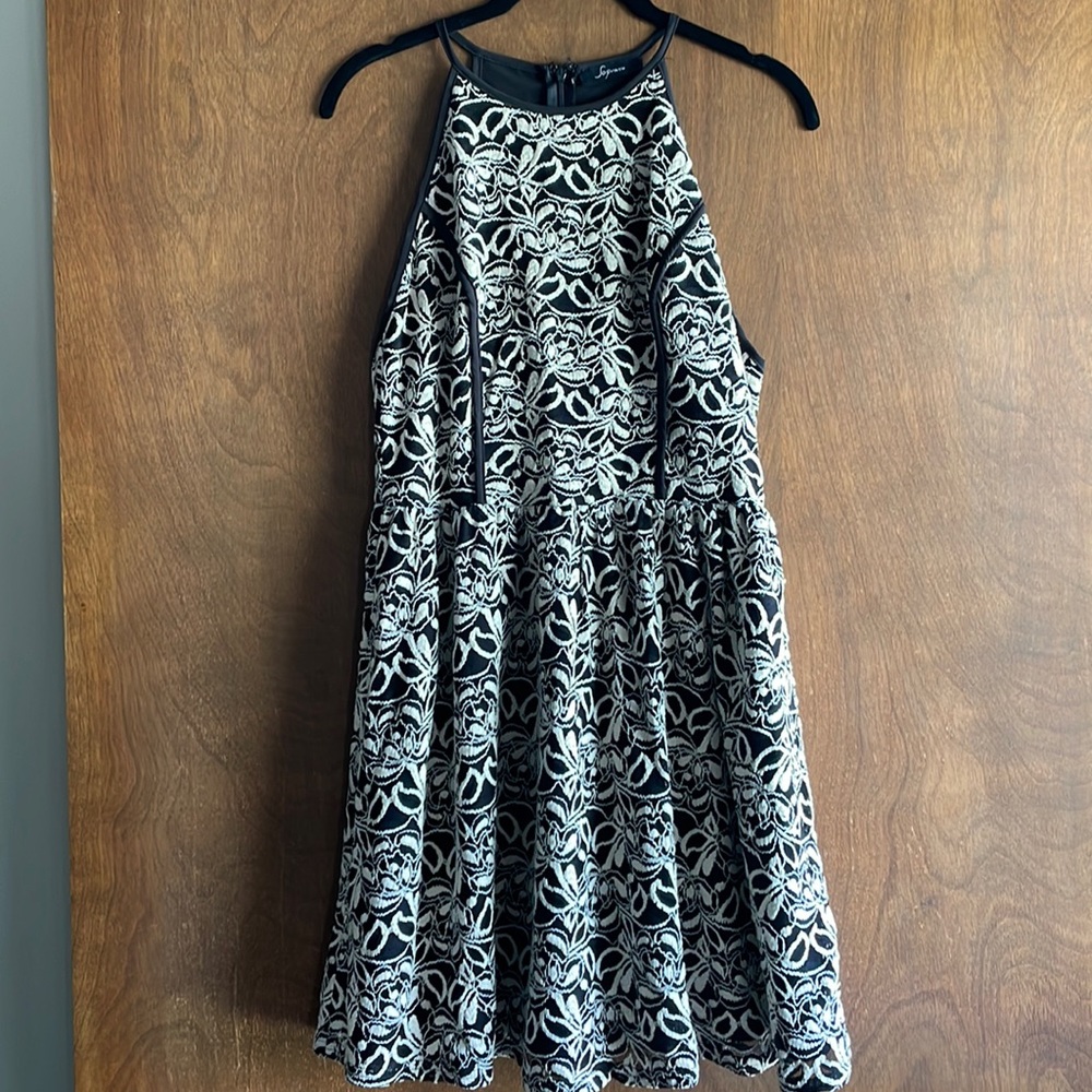 black and white lace dress
